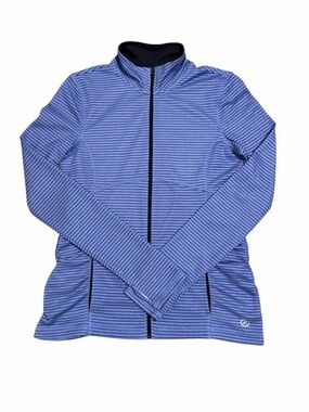 BE INSPIRED Blue Striped Zip Up Athletic Jacket